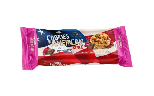 American Cookie печенье с кусочками шоколада и изюмом 120гр.