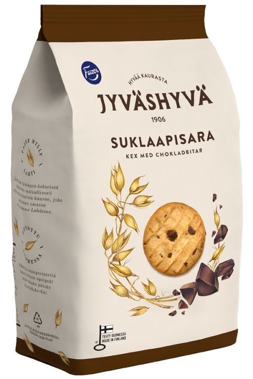 Печенье Fazer Jyväshyvä с кусочками шоколада 350г 