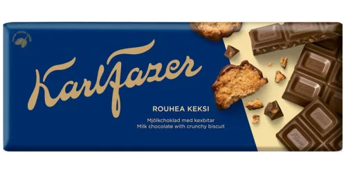 Молочная шоколадная плитка Karl Fazer с хрустящим печеньем, 180 г 