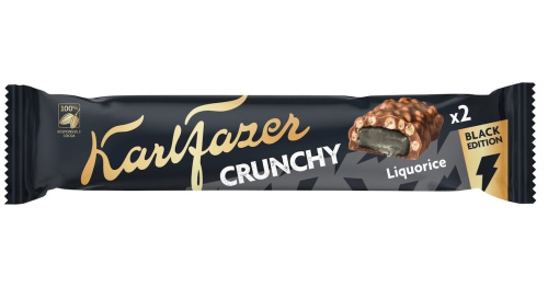 Fazer Crunchy Black Edition Хрустящий шоколадный батончик с лакрицей 55г