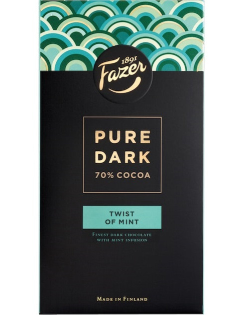 Fazer Pure dark 70% Какао Темный шоколад с мятным вкусом 95г