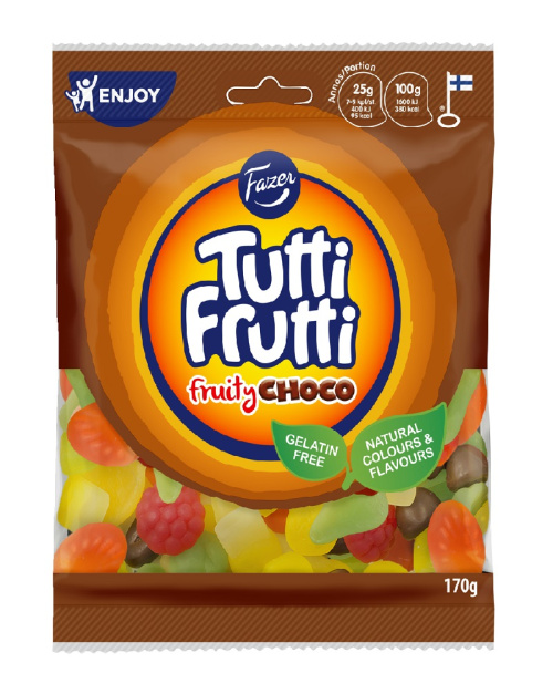 Fazer Tutti Frutti Fruity Choco Конфеты 170г