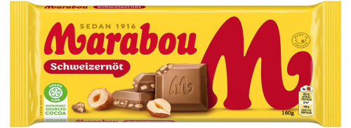 Шоколадная плитка Marabou Schweizernöt 160 г 