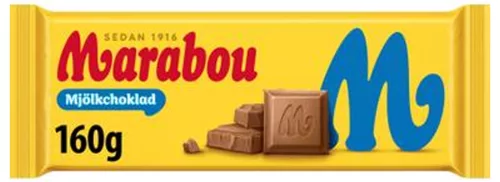 Шоколадная плитка Marabou молочный шоколад, 160 г 