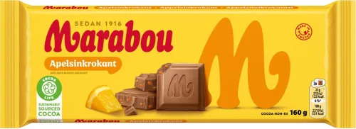 Marabou Апельсиновый крокант, шоколадная плитка 160 г 