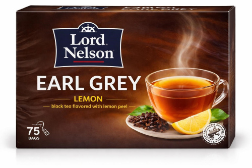 Чёрный чай с бергамотом и лимоном Lord Nelson Earl Grey 75 шт х 1,75 гр 