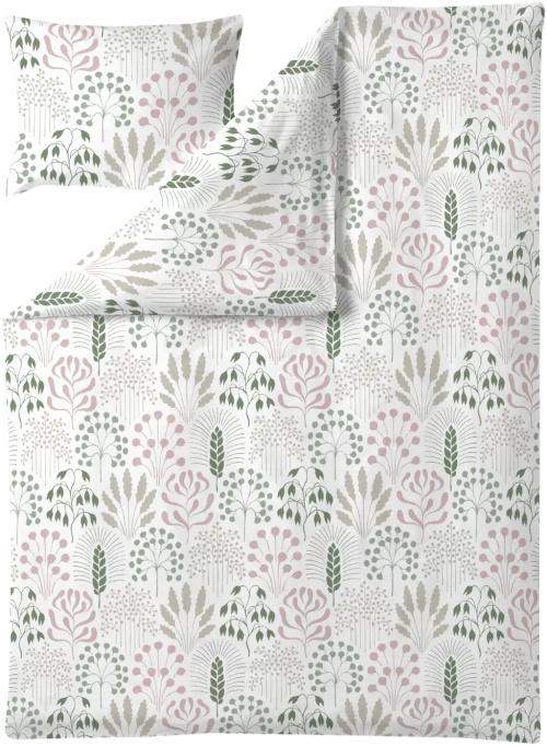 Finlayson Kekri 150x210+50x60 см, розово-зелено-белыйКомплект постельного белья  