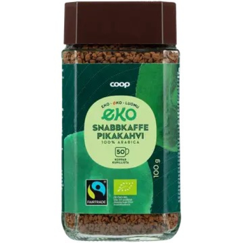 Coop pikakahvi luomu 100 g — органический растворимый кофе из Финляндии  