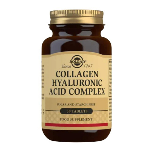 Solgar Collagen - Комплекс гиалуроновой кислоты - Препарат коллагена и гиалуроновой кислоты, 30 таблеток. 