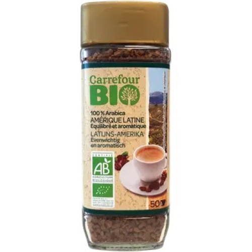 Carrefour Bio Café Soluble Amérique Latine Pur Arabica 100 g — органический растворимый кофе из Латинской Америки 