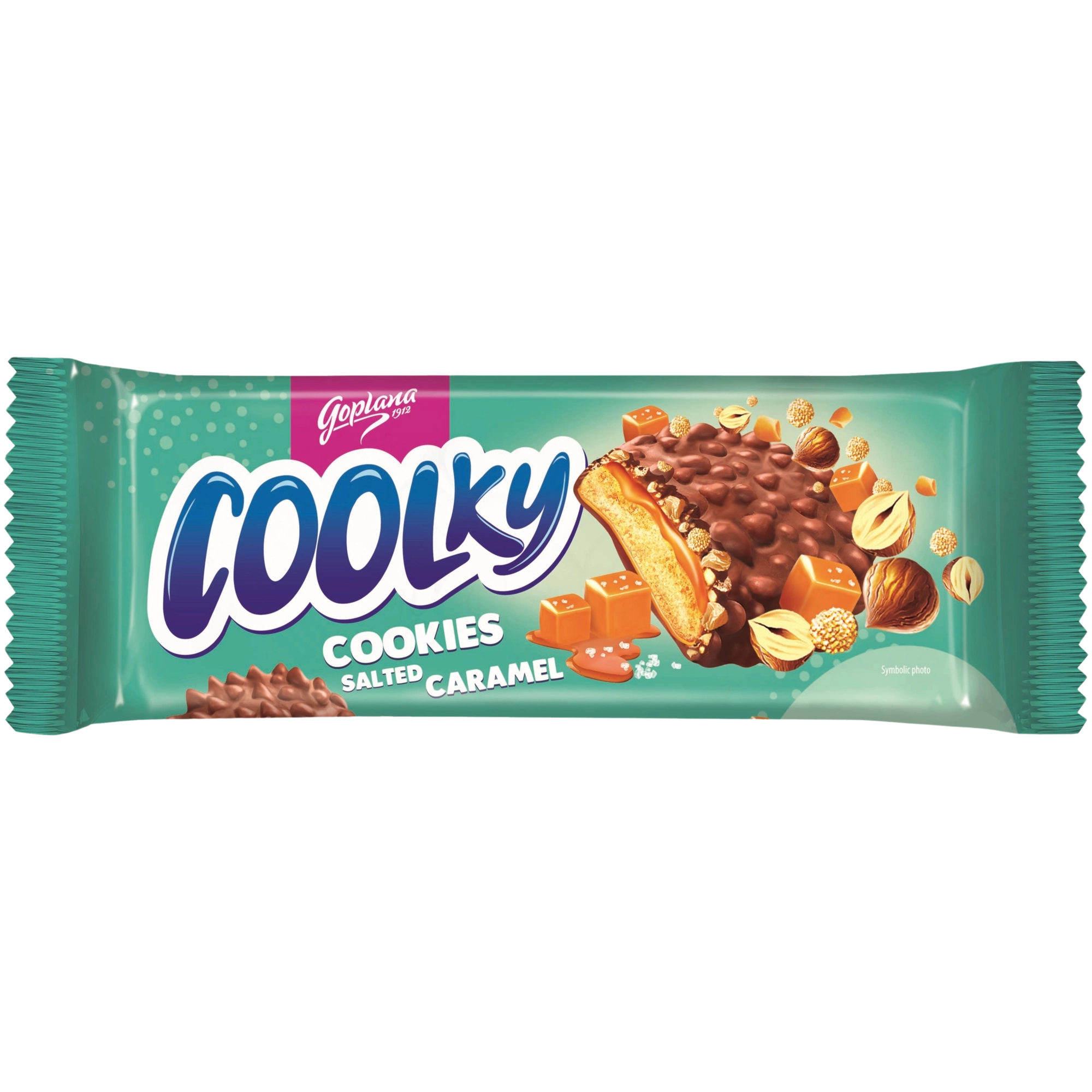 Coolky salted caramel– Milk chocolate – coated biscuits with salty caramel 32.3 %, cereal crisps and hazelnuts