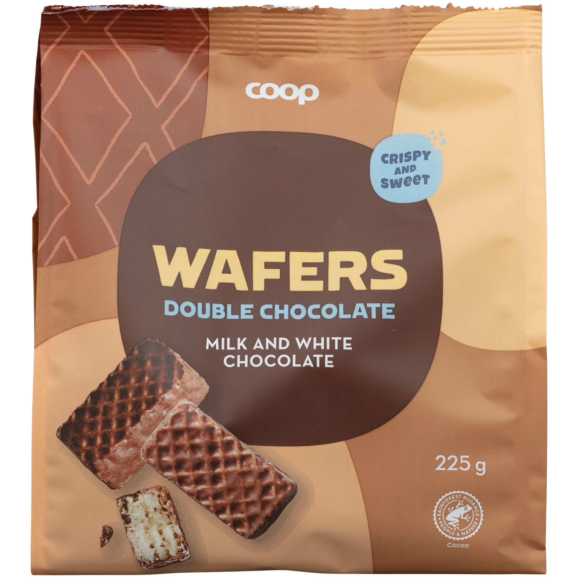 Coop vohvelit tuplasuklaa 225 g