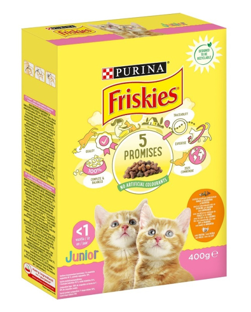 Friskies Junior Корм для кошек с курицей, молоком и овощами 400г 
