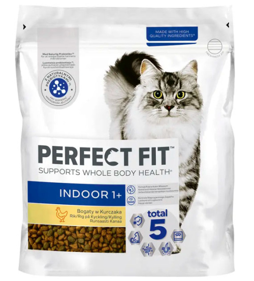 Perfect Fit Indoor Сухой корм для домашних кошек 1+ с курицей 1,4 кг