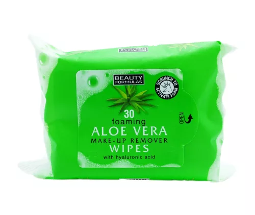 Beauty Formulas Влажные салфетки для снятия макияжа с алоэ вера 30 шт
