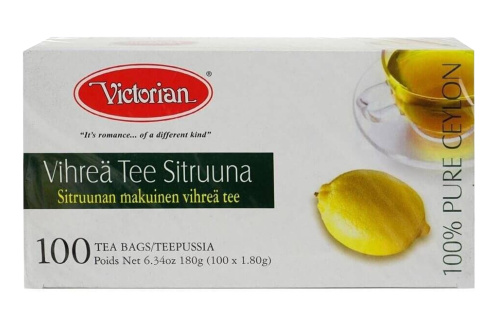 Victorian чай Ззленый с лимоном 100 пакетиков
