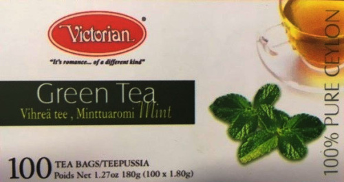 Victorian чай зелёный с мятой в пакетиках 100 шт