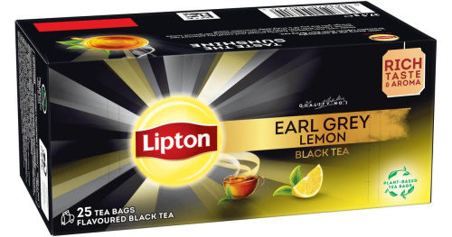 Lipton Черный чай с Бергамотом и Лимоном, 25 пакетиков