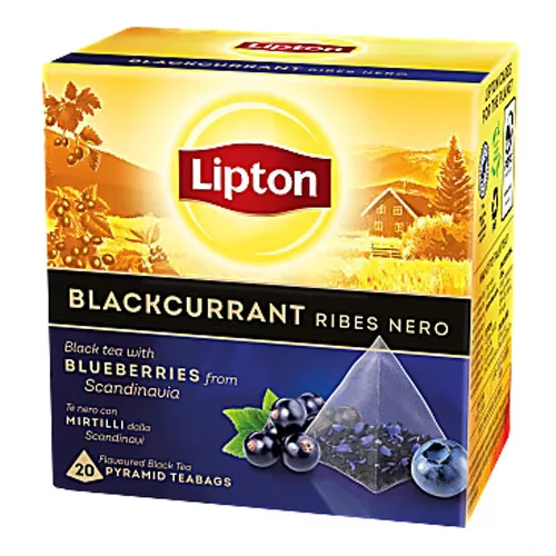 Lipton Чай черный с черной смородиной в пирамидках 20 пакетиков