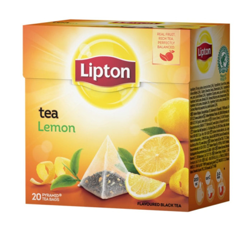 Lipton чай чёрный с лимоном в пирамидках 20 шт