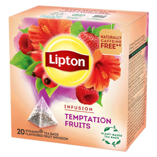 Lipton Temptation Fruits травяной чай пирамида 20пс 40г  