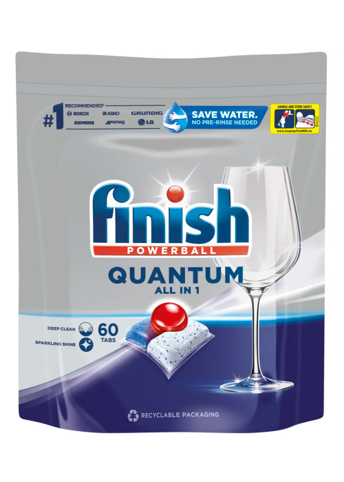 Finish Quantum All in One Капсулы для посудомоечной машины 60 шт