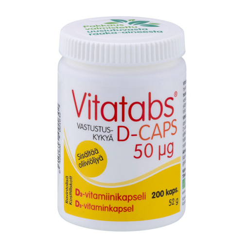 Vitatabs D-CAPS 50µg 200caps / 52g Витамин D 