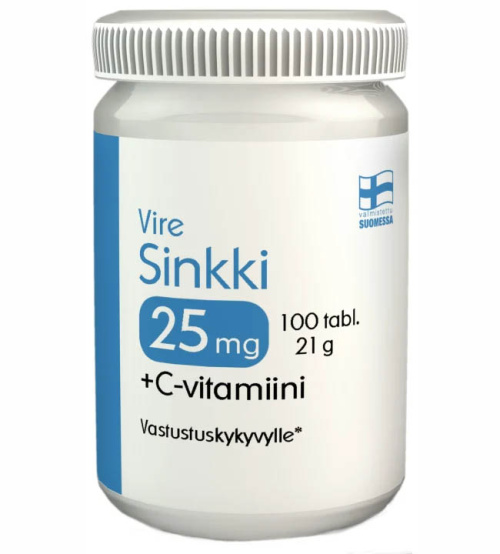 Vire цинк 25 мг + витамин C 100 таблеток