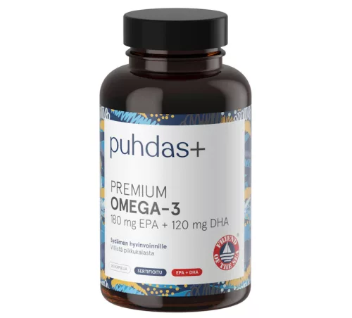 Puhdas+ Omega-3 180 мг EPA + 120 мг DHA, 160 капсул, 112 г 