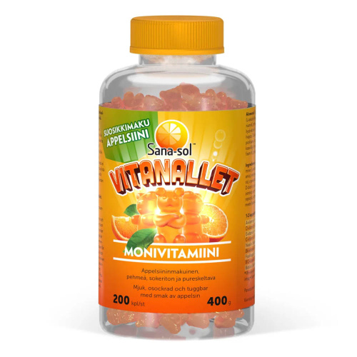 Sana-Sol Vitanallet Мультивитамины Апельсин 200 шт. 