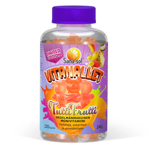 Sana-Sol Vitanallet Tuttifrutti  Мультивитамины 120 шт 