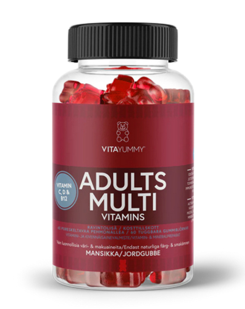 VitaYummy Мультивитамины для взрослых и детей старше 11 лет с клубничным вкусом, 60 жевательных пастилок