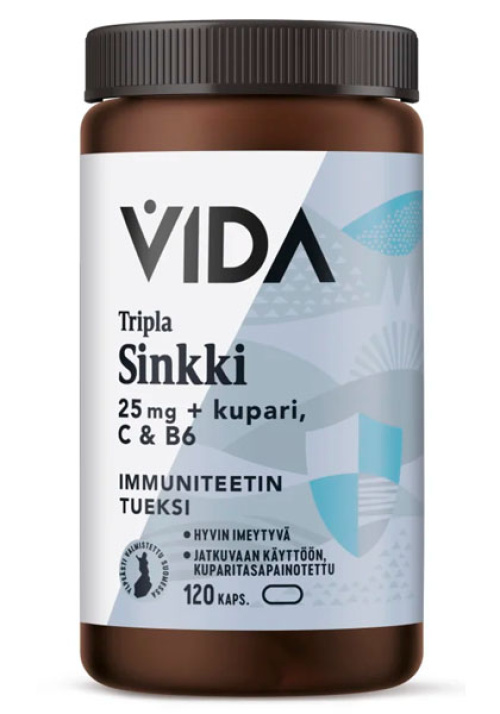 Vida Tripla Усиленная Формула Цинк 25 мг + Медь, витамины C и B6 120 капсул