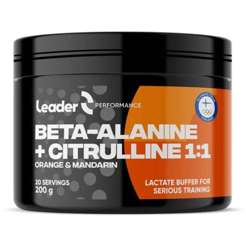 Leader Performance Бета-аланин + Цитруллин 1:1, аминокислотный порошок, со вкусом апельсина и мандарина, 200 г