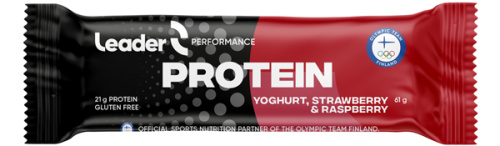 Leader Performance Йогурт, клубника и малина протеиновый батончик 61г