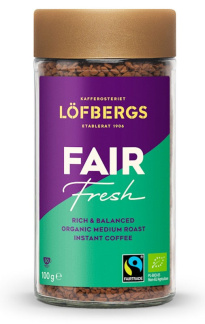 Растворимый кофе Löfbergs Fair Fresh, 100 г, Fair Trade, органический 
