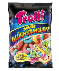 Тролли Кислые Светящиеся Червячки 150 г 