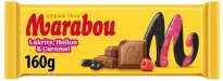 Шоколадная плитка Marabou с лакрицей, малиной и карамелью, 160 г 
