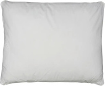 Подушка средней высоты, размеры 50 х 60 см. Чехол: 100% хлопок, наполнитель: 100% полиэстер. 
