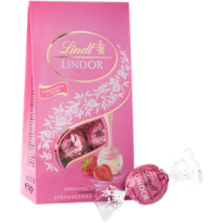 Lindt Lindor с клубнично-сливочной начинкой из белого шоколада, 137 г. 
