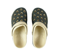 Мужские сабо, размер 41-45 темно-зеленый/бежевый