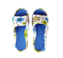 Женские сандалии 37-39 синие/белые в цветочек