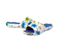 Женские сандалии 37-39 синие/белые в цветочек