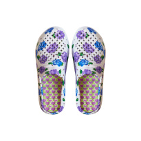 Женские сандали 36-41 белые с фиолетовыми и синими цветочками
