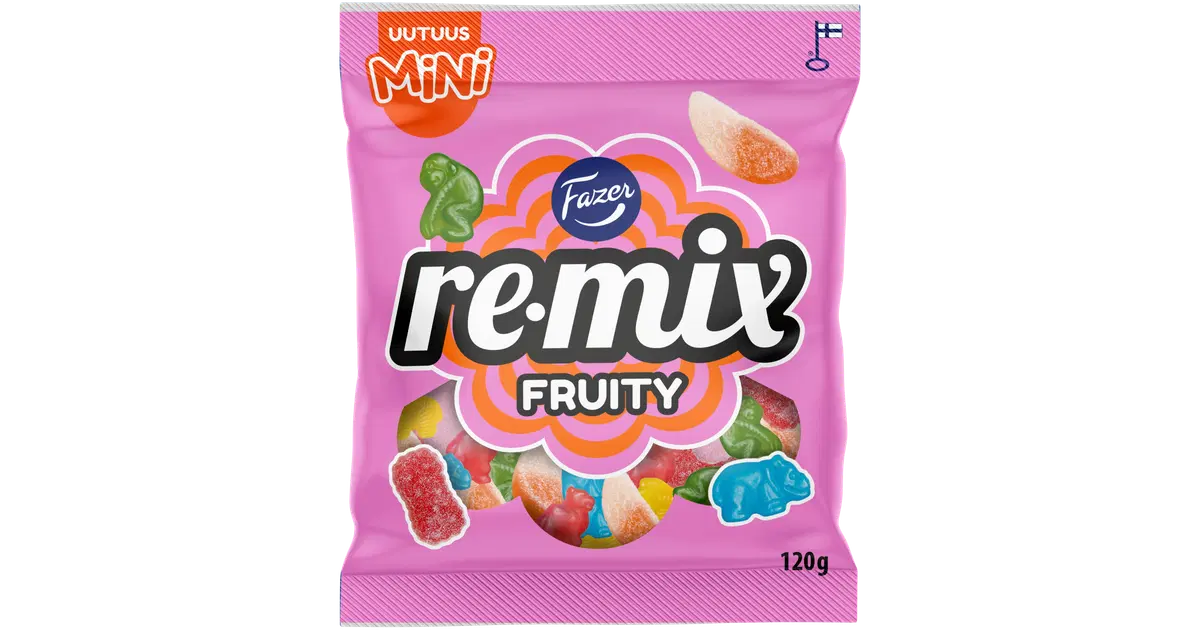 Fazer Remix Mini Fruity karkkipussi 120g