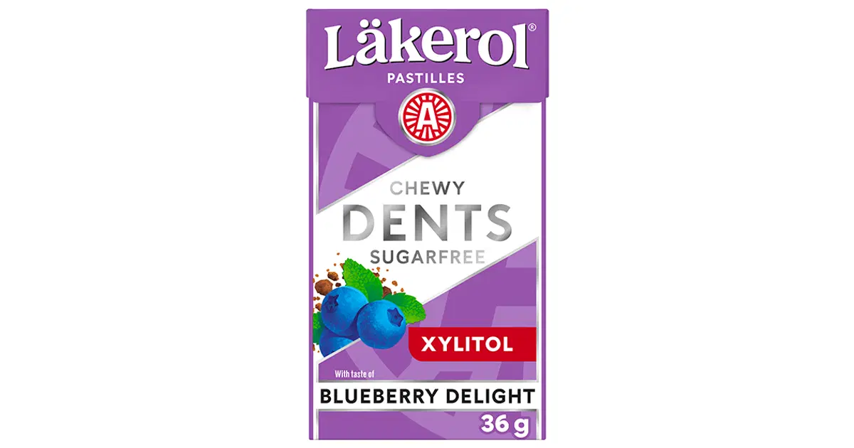 Läkerol Dents Blueberry Delight ksylitolipastilli 36g