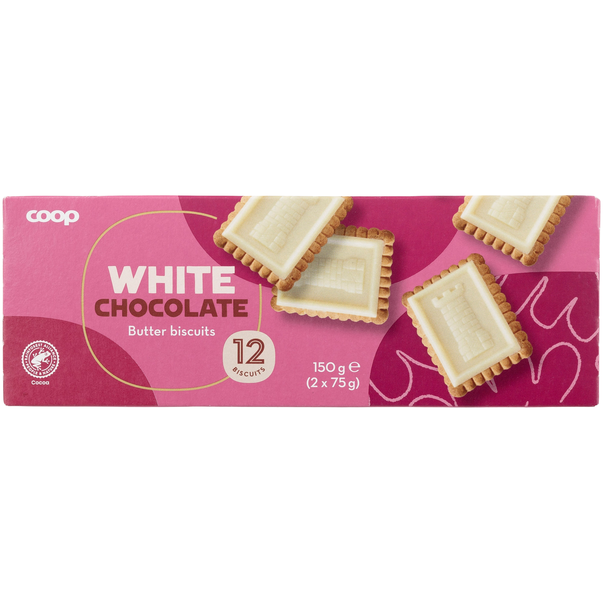 Coop valkosuklaavoikeksi 150 g