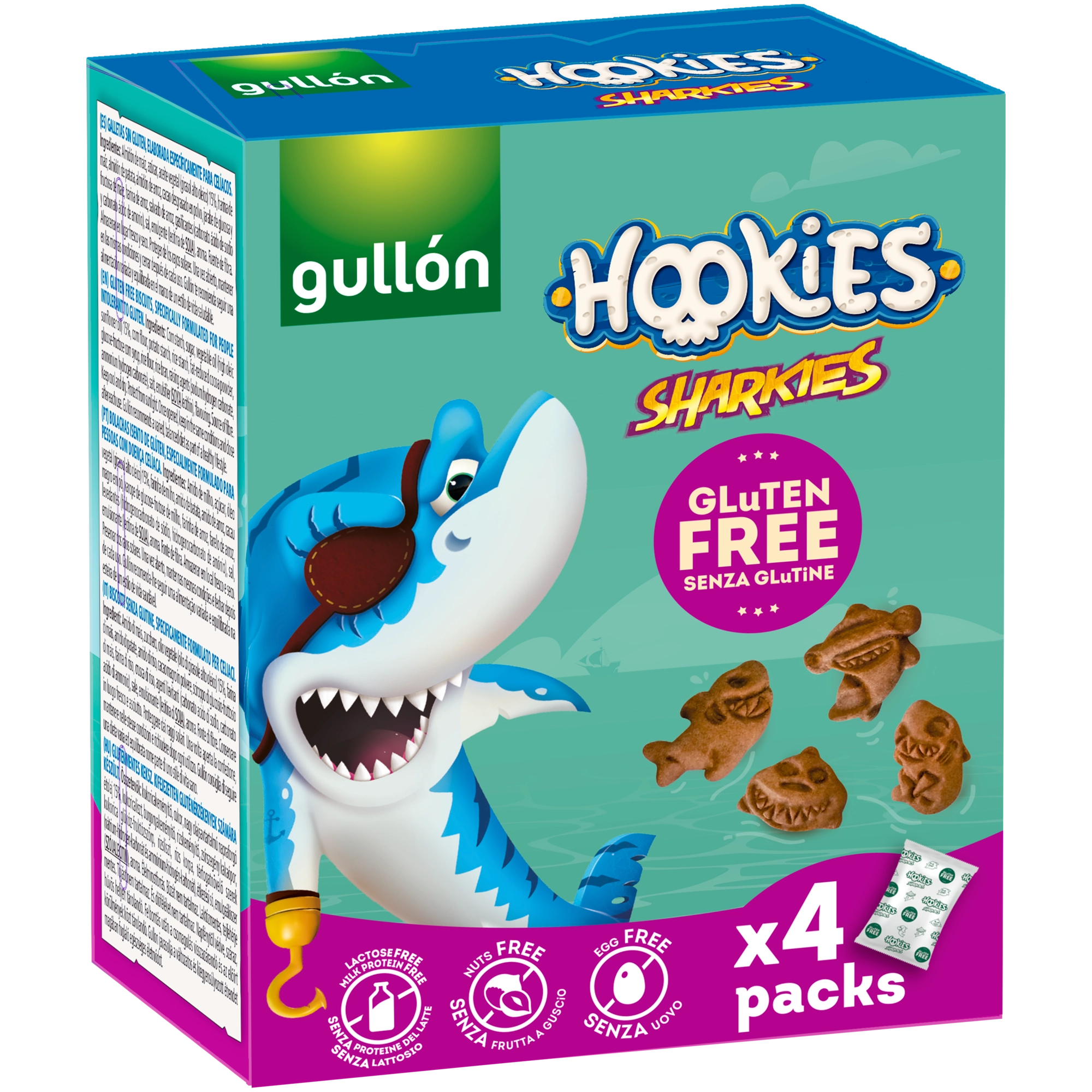Gullón Hookies sharkies (4x40g)160g Gluteeniton