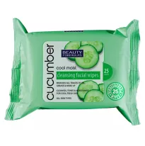 Beauty Formulas Огуречные очищающие салфетки для лица 25 шт. 
