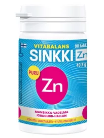 Vitabalans Цинк Zn со вкусом клубники и малины 90 жевательных табл